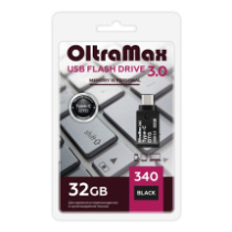 Накопитель USB 32Gb OltraMax 340 Black 3.0 OTG (Type-C) 