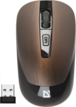 Мышь DEFENDER Wave MM-995, беспр.,опт.,4кн., 800-1600dpi, бесшумная, бронза