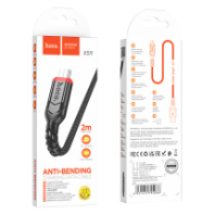 Кабель HOCO MicroUSB X59, 2.4А, тканевая оплетка, 2м, черный