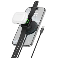 Беспроводное ЗУ BOROFONE BQ41 Type-C, 3в1, Magsafe, 5V/2A, 15W, черный Беспроводное ЗУ BOROFONE BQ41 Type-C, 3в1, Magsafe, 5V/2A, 15W, черный