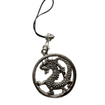 Подвеска Дракон серебро круглый