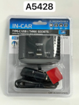Разветвитель прикуривателя Olesson 2012, 3 выхода+USB+2Type-C, 12V/24V, 120W, черный (A5428) Разветвитель прикуривателя Olesson 2012, 3 выхода+USB+2Type-C, 12V/24V, 120W, черный (A5428)