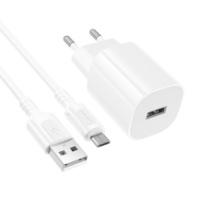 СЗУ BOROFONE BA101A, 1USB, 2.1A + MicroUSB 1м, белый СЗУ BOROFONE BA101A, 1USB, 2.1A + MicroUSB 1м, белый