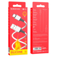 Кабель BOROFONE USB - Type-C BX83, 3A, силиконовый, 1м, белый