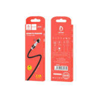 Кабель vDENMENv USB - Lightning D09L, 2.4А, магнитный, тканевая оплетка, 1м, черный 