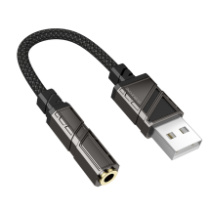 Звуковая карта BOROFONE BV23 USB - AUX 3.5мм (4pin), черный