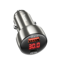 АЗУ Hoco Z50, 1USB/1Type-C, QC3.0+PD30W, 3A, метал.серый