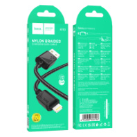 Кабель HOCO USB - Lightning X113, 2.4А, тканевая оплетка, 1м, черный