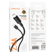 Кабель BOROFONE MicroUSB BX111, 2.4А, ПВХ, 1м, черный