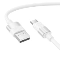 Кабель BOROFONE USB - Type-C BX106, 3А, ПВХ, 1м, белый (мятая упаковка)