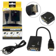 Переходник HDMI - VGA (шт/гн) + AUX 3.5мм H57, черный Переходник HDMI - VGA (шт/гн) + AUX 3.5мм H57, черный