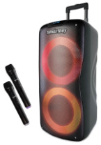 Колонка SmartBuy W1, 100Вт, BT/MP3/FM/2 BT микрофона/ПДУ/LED, черный (SBS-5210)