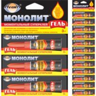 Клей "МОНОЛИТ" AVIORA 403-202 суперклей-гель секундный 3г BL12 (12/288)