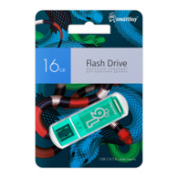 Накопитель USB 16Gb SmartBuy Glossy упаковка Змея Green