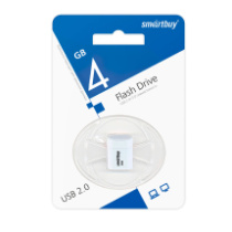 Накопитель USB 4Gb SmartBuy Lara White короткая