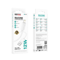 Кабель BOROFONE USB - Lightning BX123, 2.4A, силиконовый, 1м, белый