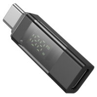 Адаптер BOROFONE BV25 с дисплеем, Type-C (шт) - Type-C (гн), черный Адаптер BOROFONE BV25 с дисплеем, Type-C (шт) - Type-C (гн), черный