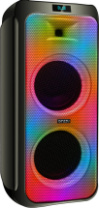 Колонка Ginzzu GM-215, 80W RMS, Karaoke, Bluetooth+FM+USB+SD+LED+ПДУ, черный