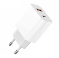 СЗУ vDENMENv DC21, 1USB/1Type-C, QC3.0+PD20W, 3А, белый