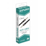 Кабель AUX 3.5мм (шт/шт) 2м Exployd EX-K-635 плоский, черный