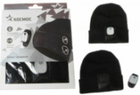 Фонарь-Шапка КОСМОС  со съемным фонарём-клипсой для крепления (чёрная)