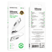 Кабель BOROFONE USB - Type-C BX114, 3А, ПВХ, 1м, белый
