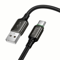 Кабель HOCO USB - Type-C X127, 3А, тканевая оплетка, 1м, черный