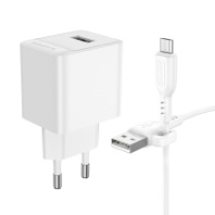 СЗУ Hoco CS11A, 1USB, 2.1A + Lightning 1м, белый