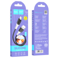 Кабель HOCO USB - Lightning X82, 2.4А силиконовый, 1м, черный