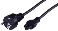 Кабель сетевой Евро 0.75мм 1.2м (ноутбук) с заземлением черный