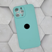 Чехол-накладка для iPhone 13 Pro Max Silicone Case, с закрытой камерой, бирюзовый