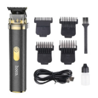 Машинка для стрижки Hoco HP22, 600 mAh, 7000 об./мин., 4 н-ки, металл, черный (мятая упаковка)