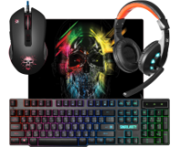 Набор игровой DEFENDER Singularity MKP-118, клавиатура+мышь+гарнитура+коврик, черный