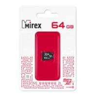 Карта памяти micro SD 64Gb Mirex class 10 без адаптера (UHS-I)