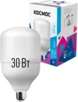 Лампа cветодиодная КОСМОС HWLED 30Вт Е27 220v 4500K (Белый свет, аналог 200 вт; 2650 лм)