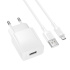 СЗУ BOROFONE BAS71A, 1USB, 2.1A + MicroUSB 1м, белый