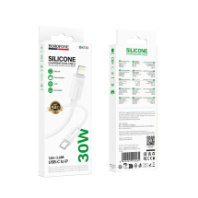 Кабель BOROFONE Type-C - Lightning BX123, 3А, PD 30W, силиконовый, 1м, белый