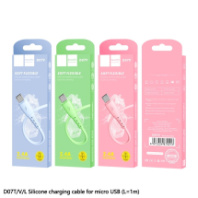 Кабель vDENMENv MicroUSB D07V, 2.4А, силиконовый, 1м, синий Кабель vDENMENv MicroUSB D07V, 2.4А, силиконовый, 1м, синий
