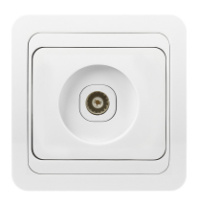 Розетка телевизионная 1-местная SmartBuy "Марс" 75Ом, 5-862МГц, белый