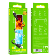 Кабель BOROFONE USB - Lightning BX86, 2.4А, силиконовый, 1м, черный Кабель BOROFONE USB - Lightning BX86, 2.4А, силиконовый, 1м, черный
