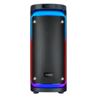 Колонка Ginzzu GM-226 SOLIST, 100W, Karaoke, TWS, Bluetooth+FM+USB+SD+AUX+RGB+ПДУ, черный