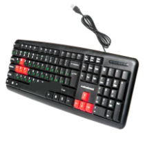 Клавиатура Nakatomi Navigator KN-02U, USB, мембран.,104кл., черный/красный