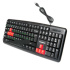 Клавиатура Nakatomi Navigator KN-02U, USB, мембран.,104кл., черный/красный Клавиатура Nakatomi Navigator KN-02U, USB, мембран.,104кл., черный/красный
