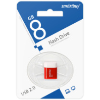 Накопитель USB 8Gb SmartBuy Lara Red короткая