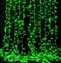 LED гирлянда Штора ZWM, Зеленый, 320 светодиодов, 3x3м, регулировка режимов