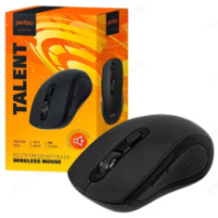 Мышь Perfeo TALENT, USB, беспр.,опт.,6кн., бесшумная, 1600dpi, черный
