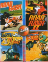 Картридж 16Bit 4в1 AA-4401(RU) EARTH WORM JIM/EARTH WORM JIM 2/ROAD RASH/ROAD RASH 2