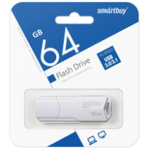 Накопитель USB 64Gb SmartBuy Clue White 3.0/3.1