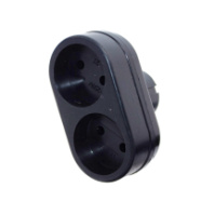 Двойник Perfeo "RU POWER'' 2 розетки, 6А, 1200Вт, черный (2Т)