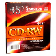 Диск VS CD-RW 700Mb 4-12x конверт/5